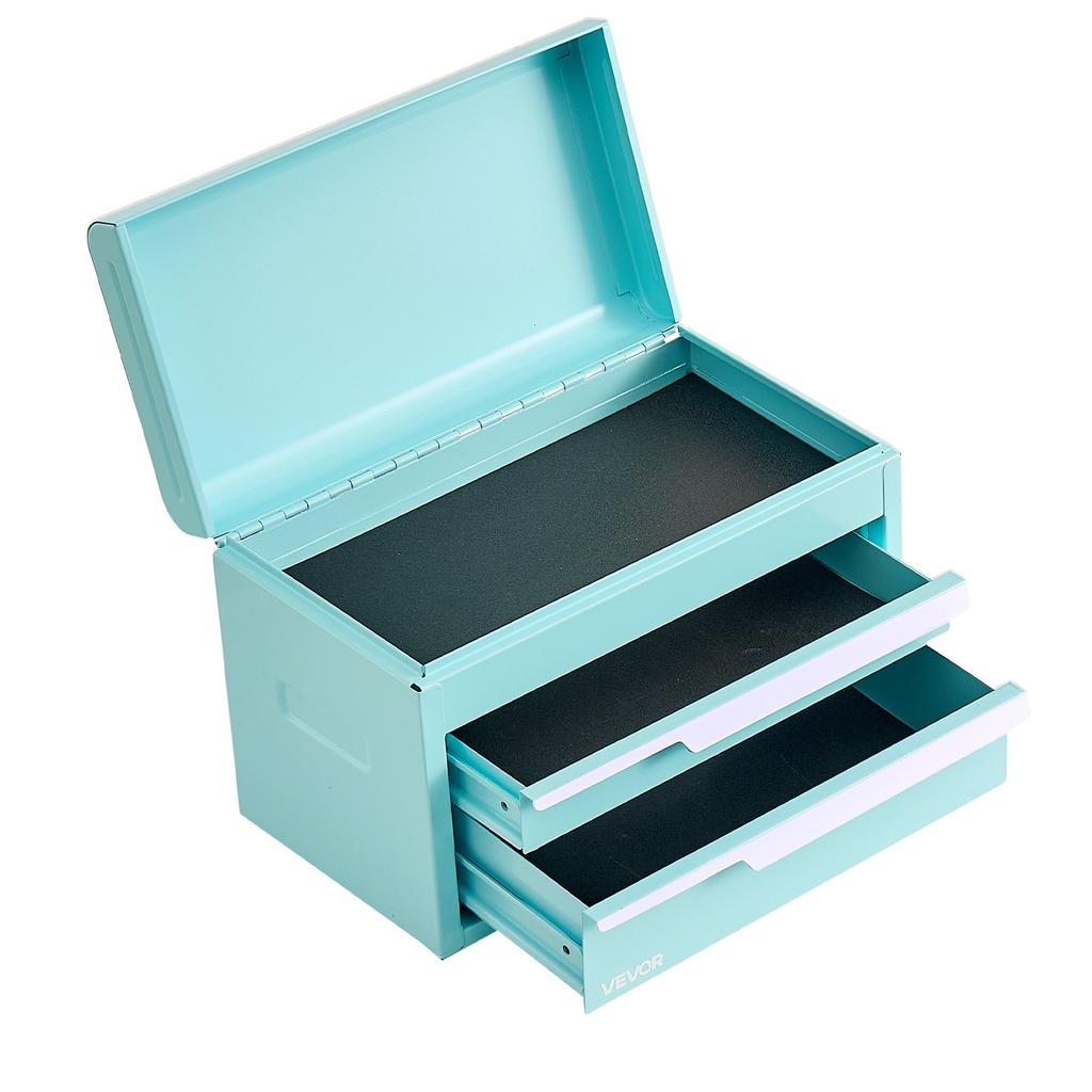 VEVOR Steel Tool Box with 2 Drawers and Top Storage Portable Metal Toolbox, for Garage Workshop Repair Shop Workbench, Magnetic Design