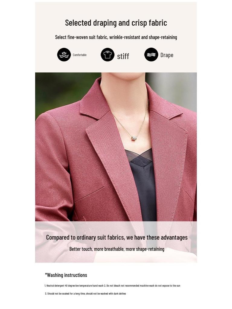 Zihong 2024 Autumn Pink Chic High-End Fashion Suit for OL Commute