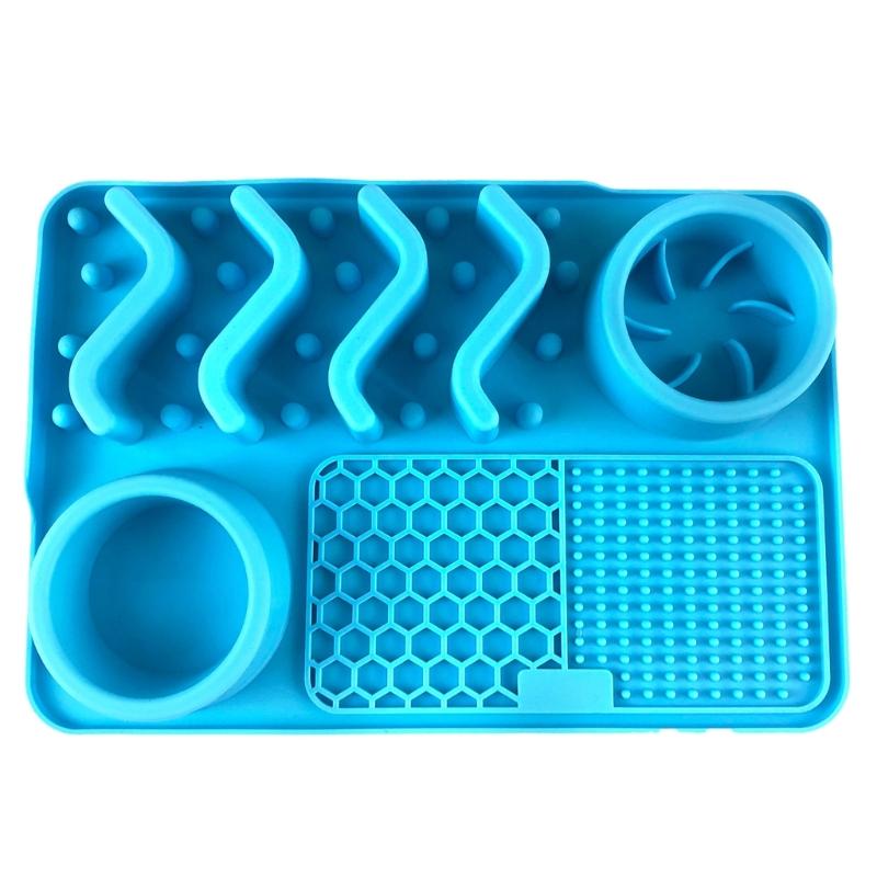 

Противоскользящий коврик для лизания собак, коврик для лизания собак, коврик для кошачьей еды, коврик для медленного кормления, коврик для лизания, коврик для лизания собак, дрессировка домашних животных синий