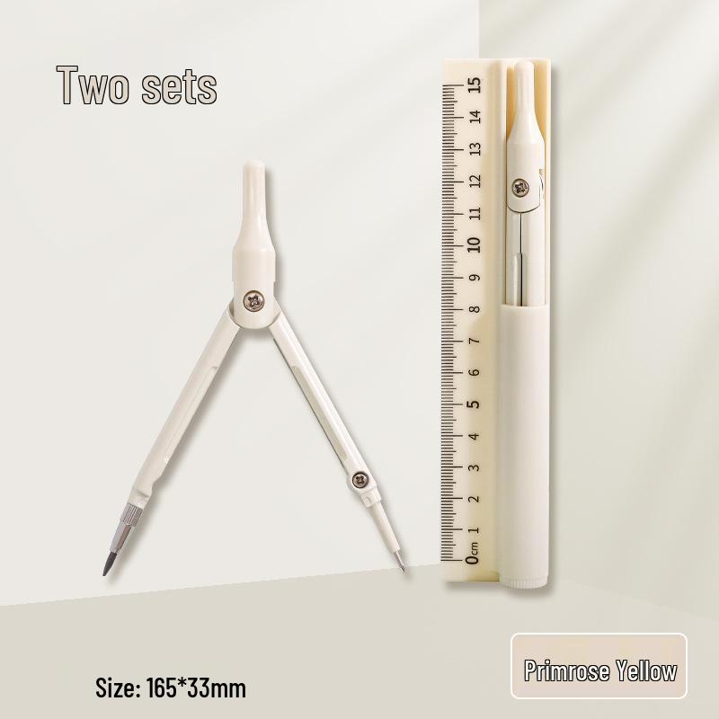 Multifunctional Three-in-One Compass, Ruler & Pencil Set for Students