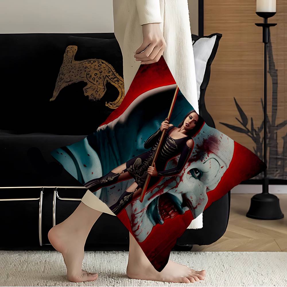 Classic Horror Movie TERRIFIER Cushion Cover Pillowcase Upholstery Sofa Throw Pillow Home Decor Pillowcas