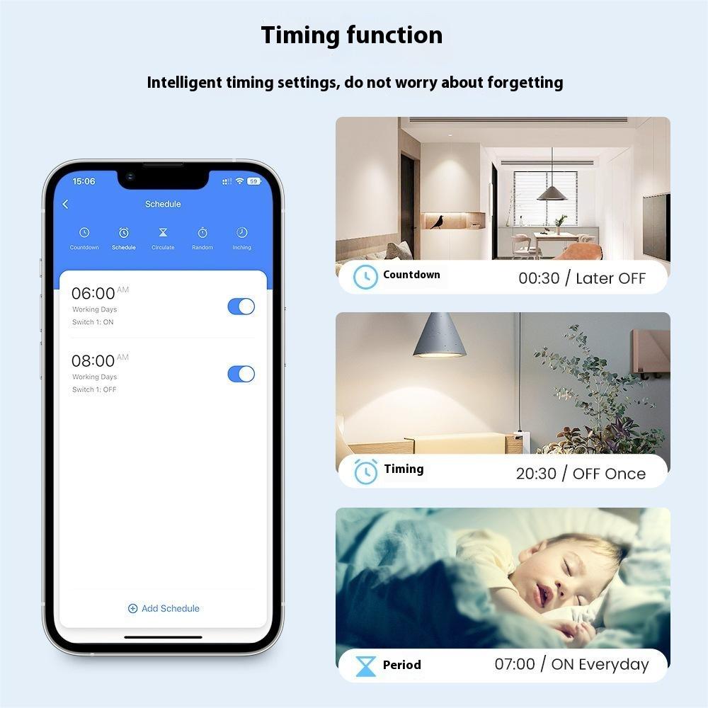LWSM16 1 Gang Smart WiFi Switch Module Tuya Single Live Wire Mini Voice Activation Intelligent Control
