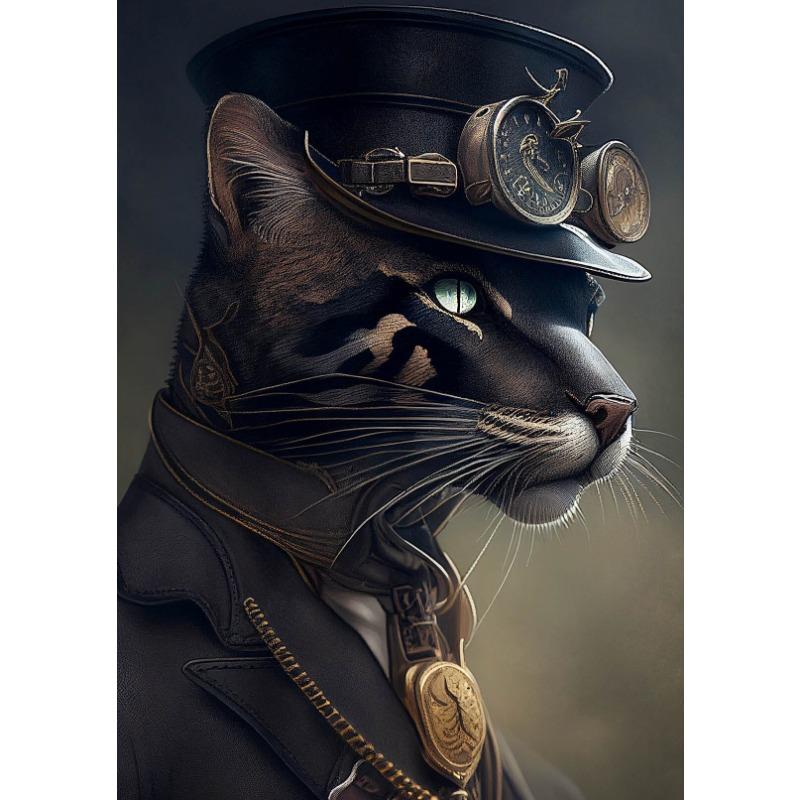 Steampunk Animals Cheetah Panda Rabbit Tiger Cat Canvas Painting Nordic Posters Print Wall Art for Living Room Home Decor