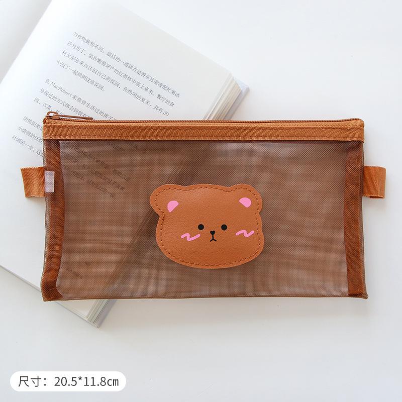 

Cute Carton Bear Pencil Case Pencil Bag Office Pen Pouch Student Stationery Box School Supplies Women Girls Cosmetic Storage Bag