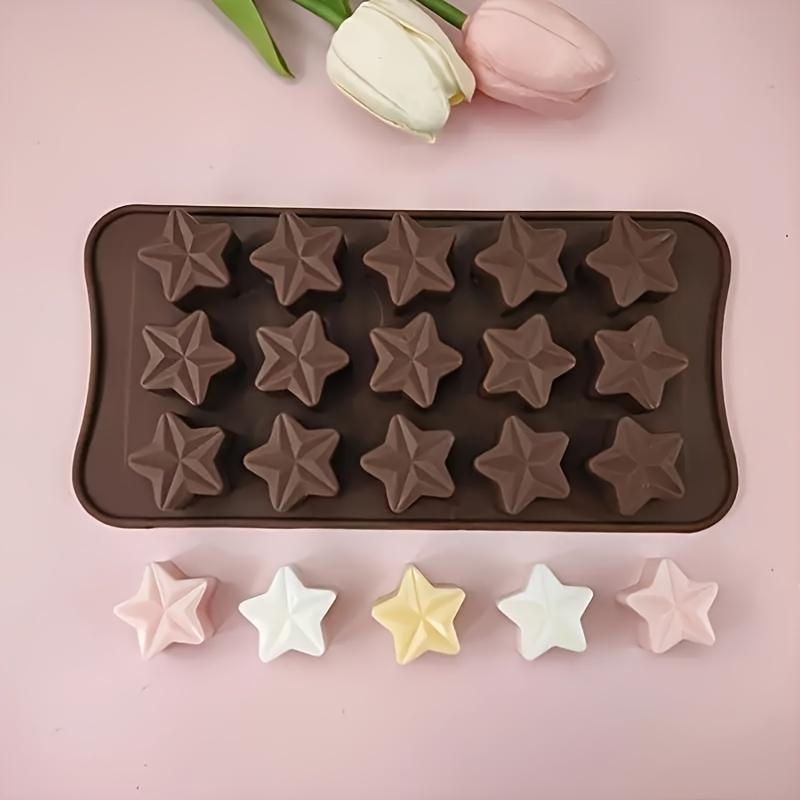 15-Cavity Star Shaped Silicone Mold, Food Grade BPA-Free for Chocolate, Candy, Ice Cubes, Cake Decoration, Baking