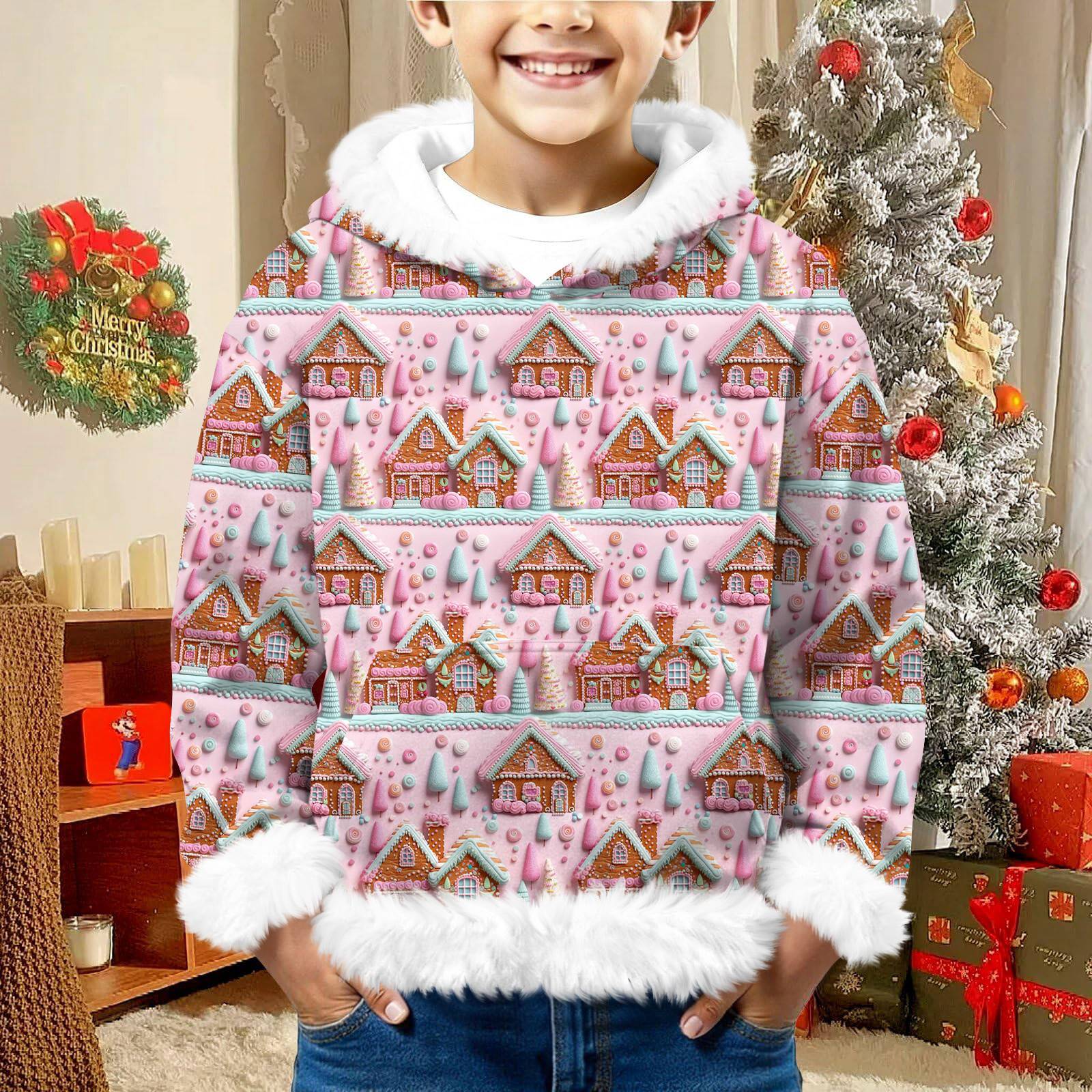 

Детский свитшот для девочек и мальчиков, с длинным рукавом, легкая повседневная толстовка с капюшоном, свободный удобный свитшот 160