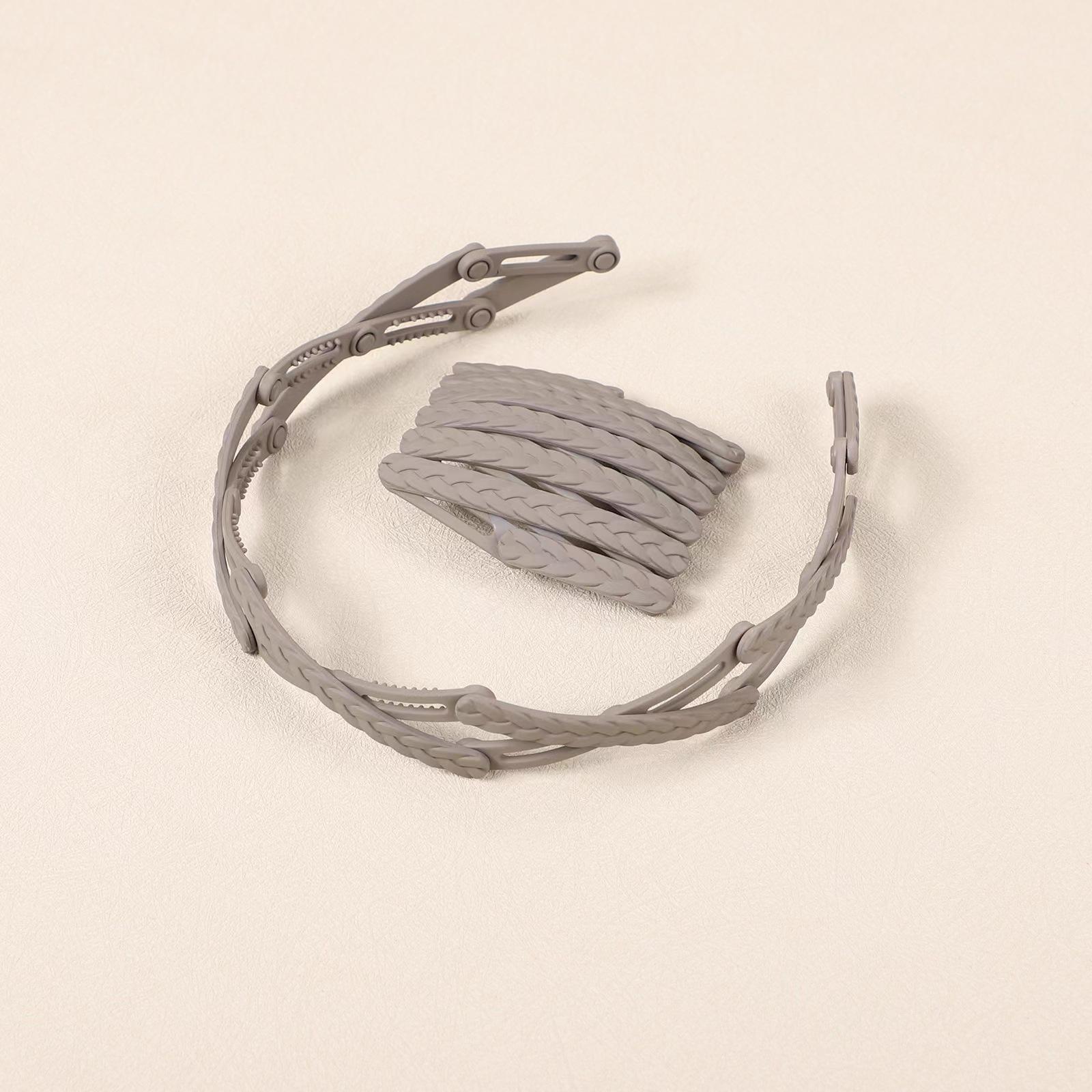 

Креативные складные повязки для волос женские выдвижные портативные телескопические зубчатые нескользящие повязки для волос в виде колоса пшеницы растягивающиеся головные уборы 1PCS серый