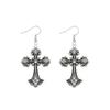 Vintage Baroque Rose Cross Earrings Women'S Hip Hop Versatile Earrings Premium Sense Flash Diamond Fashion Earrings