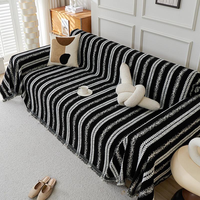 Modern Minimalist Sofa Towel Luxurious Solid Color Chenille Sofa Protective Cover All Seasons Universal Sofa Cover Cloth Gray