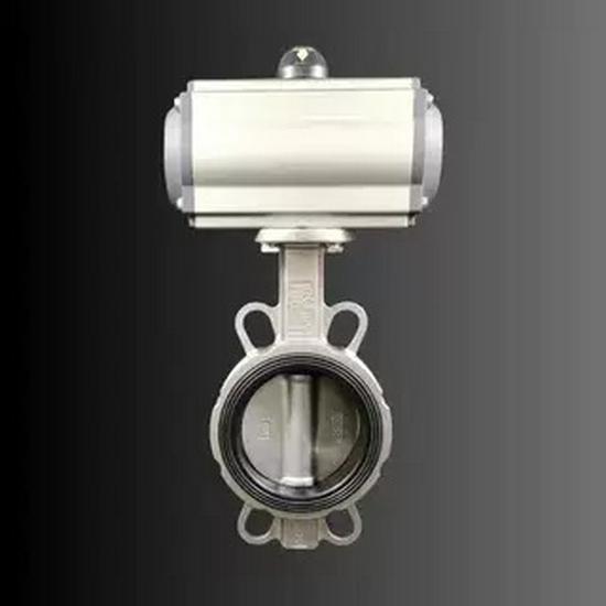 304 Pneumatic Wafer Butterfly Valve D671X-10P, Rubber Soft Seal