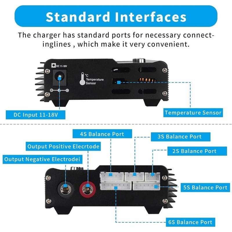 B6 Battery Balance Charger 80W 6A for 1-6S Batteries Compatibles NiCd NiMH and More Upgraded B6V2