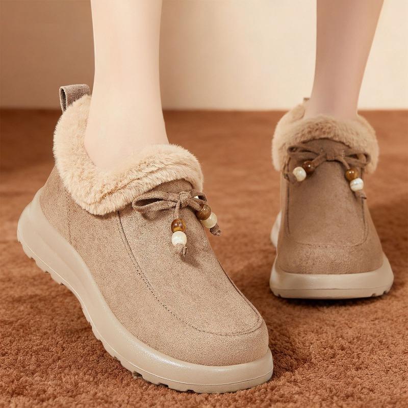 Cotton shoes women's new winter versatile velvet thickened snow boots fashionable one-pedal non-slip cotton shoes