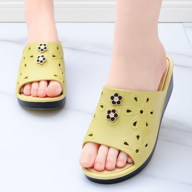 Damen Sommer Rutschfeste Hausschuhe Neue Modische Damen Dicksohlige Haus- und Innenschuhe
