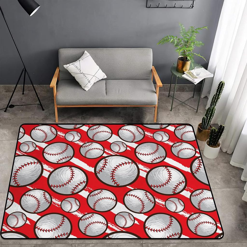 Lustiger Sport Tennis Teppich für Schlafzimmer Badezimmer Weich Rutschfest Tennisplatz Indoor Bodenmatte Kinder Jungen Ballspiel Wohnzimmer Teppiche