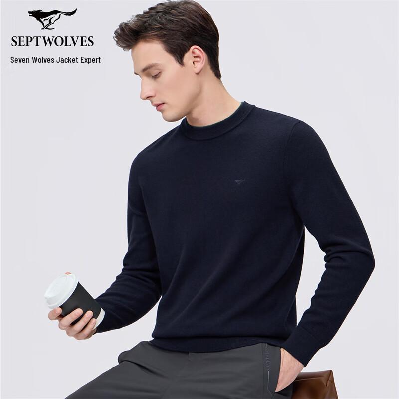 

Seven Wolves Men s Cashmere Blend Round Neck Sweater XL