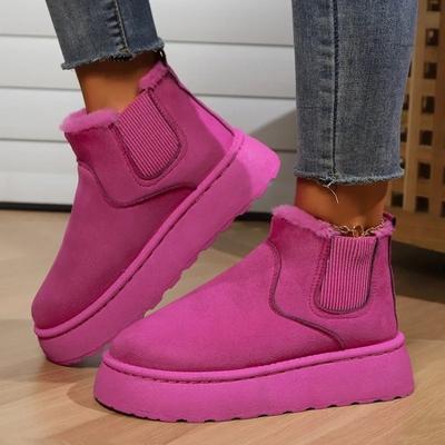 New Winter Plush Winter Boots Thick Soled Women Ankle Boots for Outdoor Comfort Warm Walking Cotton Shoes Fashion Snow Boots D73