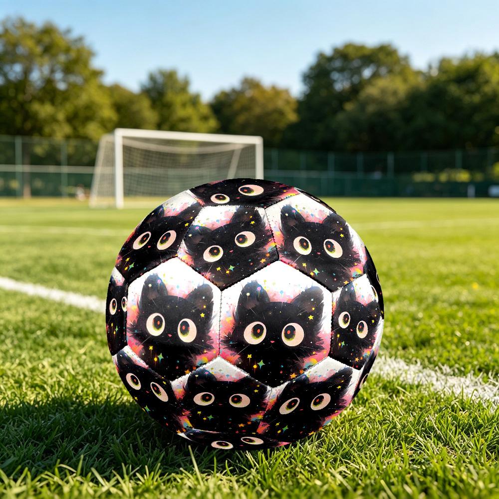 1pc Colorful Cat Dreams Theme Soccer Ball Football, Size 5, Lightweight PVC, Outdoor Training Soccer Ball,Gift J61466
