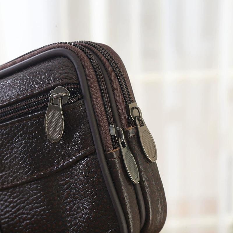 Genuine Leather Hand Bags For Men Large Capacity Money Purse Cell Mobile Phone Pocket Women Soft Double Zipper Male Clutch Bags
