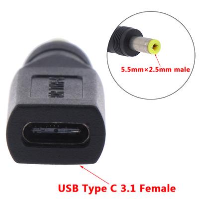 1 Stück USB 3.1 Typ C USB-C Buchse zu 5,5 mm x 2,5 mm Stecker DC Stromladeadapter