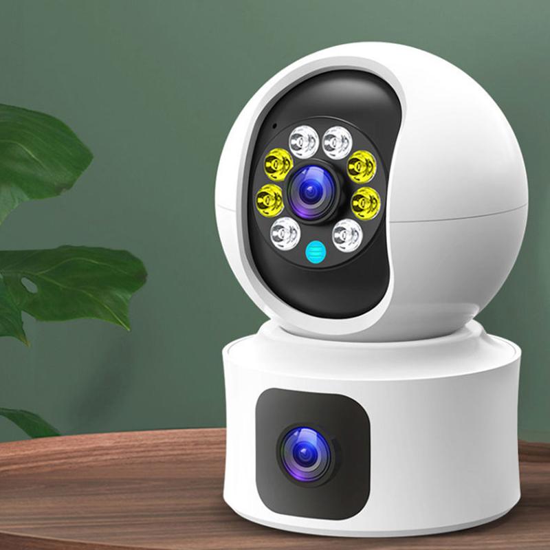Dual Lens 2.4G WiFi IP Camera PTZ Auto Tracking Baby Monitor Home Security CCTV Dual Screen Surveillance Video System