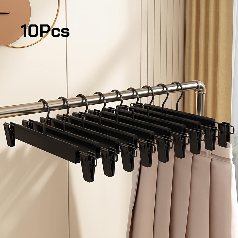 10Pcs Clothes Pants Hangers, Space-Saving Skirt Holders, Adjustable Clips, Trouser Hangers, Clothes Coat Garment Jeans Hangers