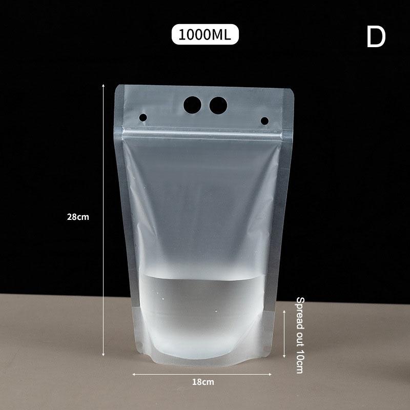 

Пластиковые пакеты с застежкой-молнией для напитков, переносные полупрозрачные матовые многоразовые устойчивые пакеты с нижней вставкой