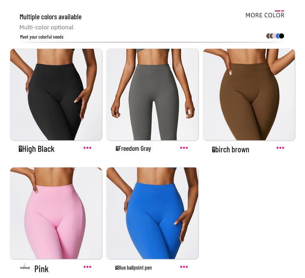 High-Waist Quick-Dry Flared Yoga Pants for Women - European & American Style, Peach Hip-Lifting 