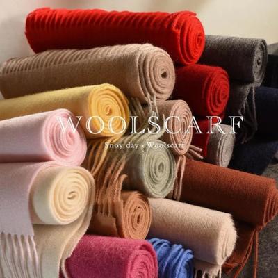 Sciarpa Lavorata a Maglia Donna 100% Lana Inverno Sciarpe Calde Design a Tinta Unita Brillante Scialle Ispessito Morbida Cashmere Pashmina Collo NUOVO