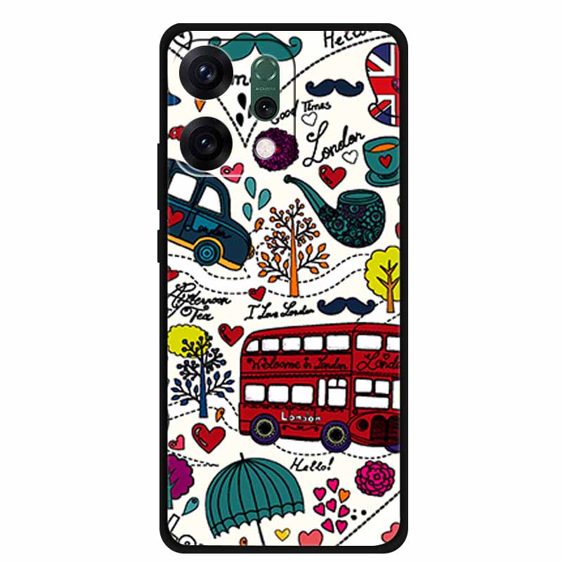 For Oppo Reno 14 5G 3D CaseRelief Flowers Emboss Phone Cover For Oppo Reno 14 Black Silicone Shockproof Soft Fundas Protector