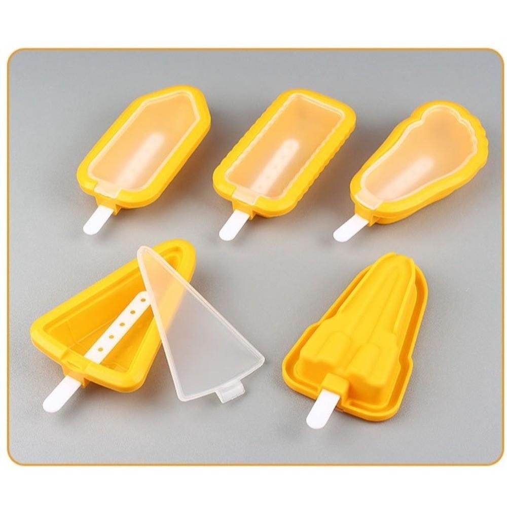5Pcs Reusable Ice Cream Making Tools Silicone Ice Lolly Mold Household Popsicle Moulds