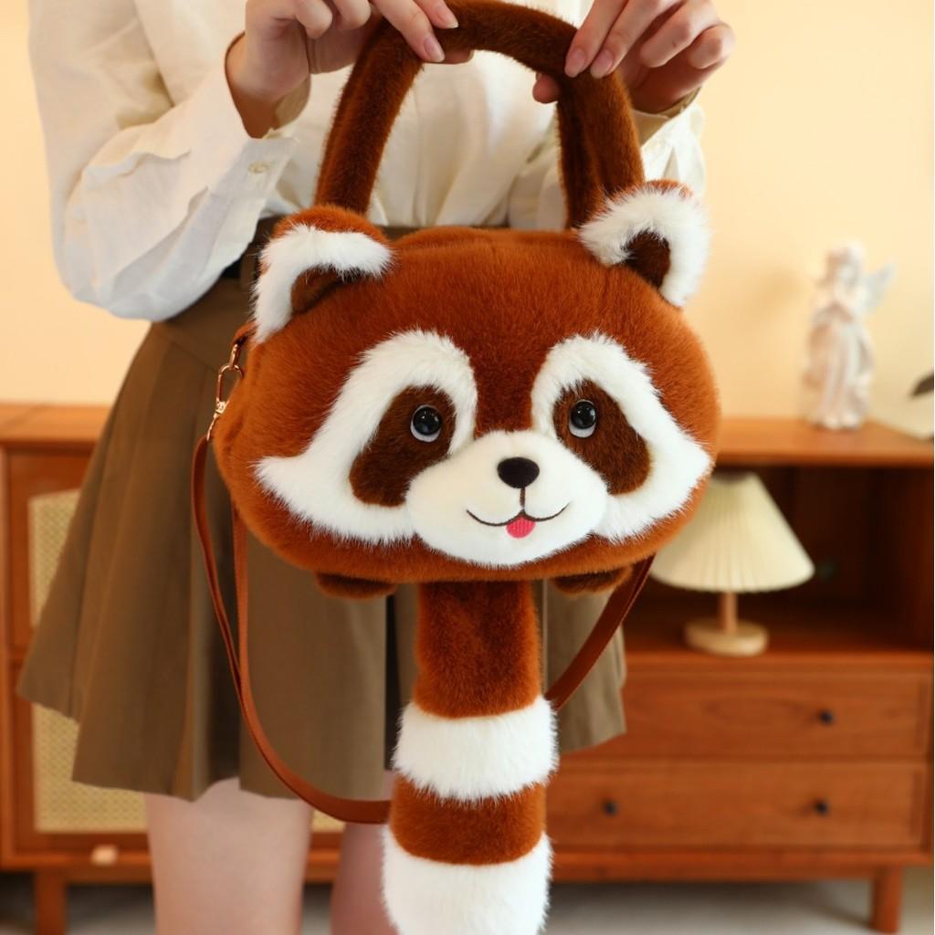 Raccoon Animal Plush Backpack Lightweight Single Shoulder Crossbody Bag Gift