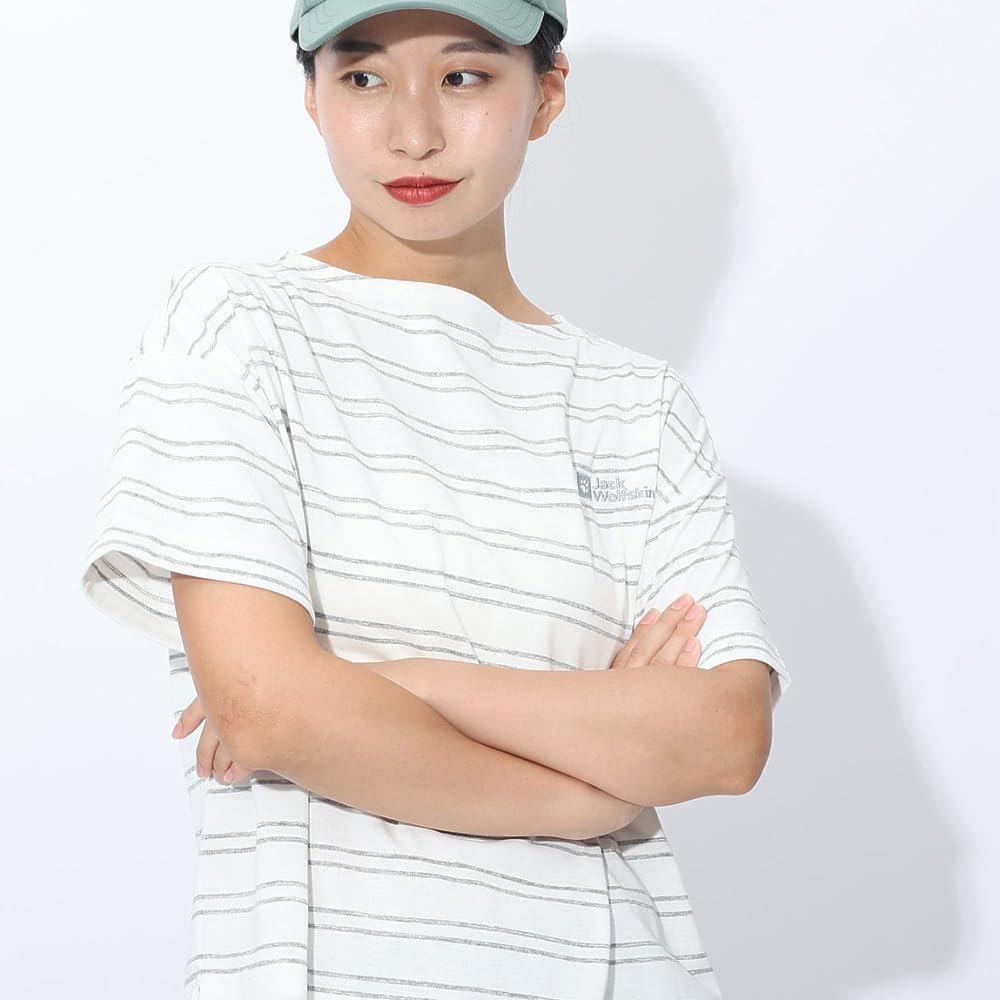 Jack Wolfskin Short Sleeve Striped JP UR TRUCK STRIPE T Everyday Wear Women's T-Shirt (TEXADRI Moisture-Wicking, Quick-Drying, Breathable) [5033801 /