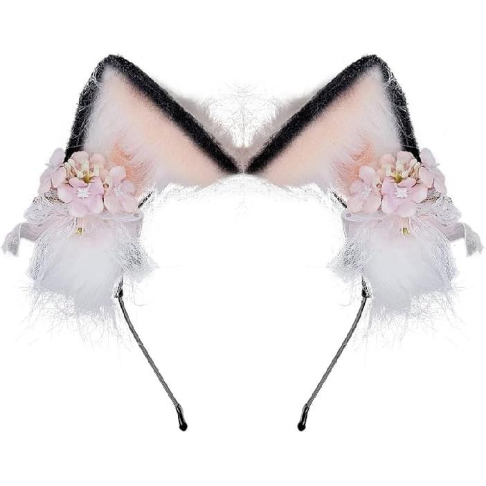 VIGVAN KYC Animal Ears Kawaii Plush Cat Ears Hair Clip Headdress Halloween Cosplay