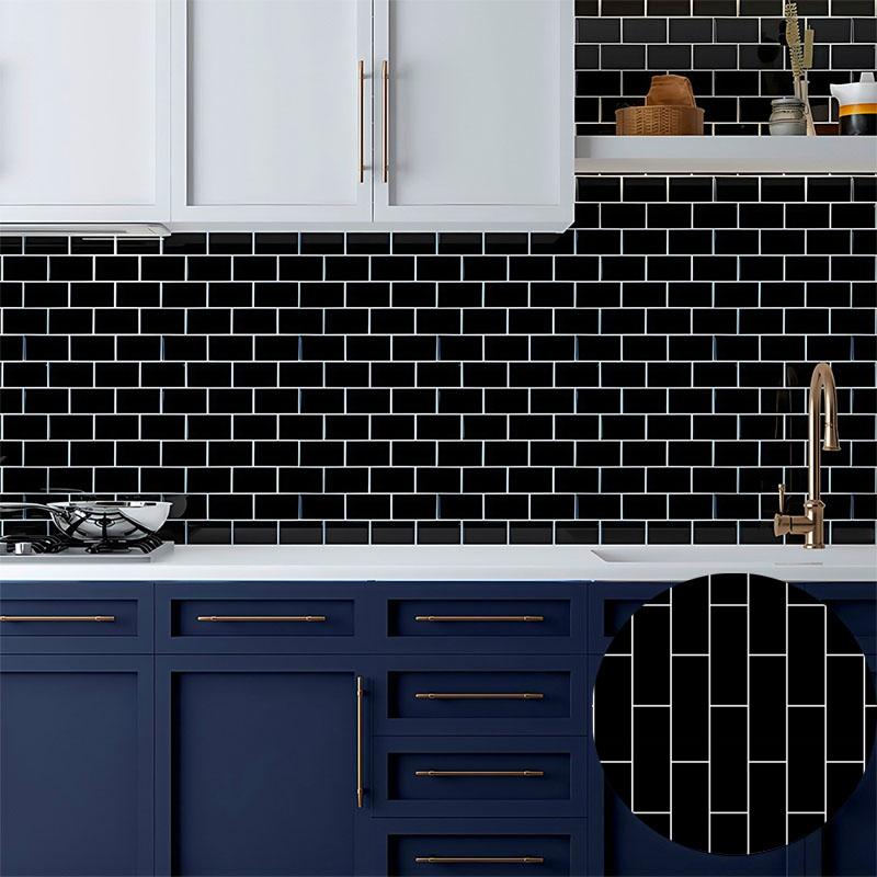 40cm Decorative Walls Paper Wall Stickers Adhesive Wall Wallpaper Waterproof and Anti Fouling Living Room Black Brick Pattern