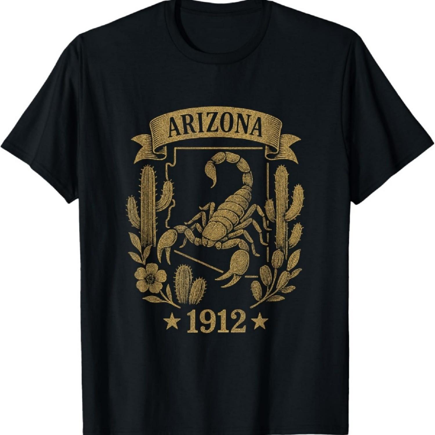 

Arizona 1912 Vintage Scorpion Retro Desert Style Wilderness T-Shirt XXXXXL чорний