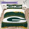 Green Bay Packers Muster Bettwäsche Steppdecken-Set Bettbezug Kissenbezug Heimdekoration Geburtstagsgeschenk (1*Bettbezug + 2*Kissenbezug ohne Füllung)