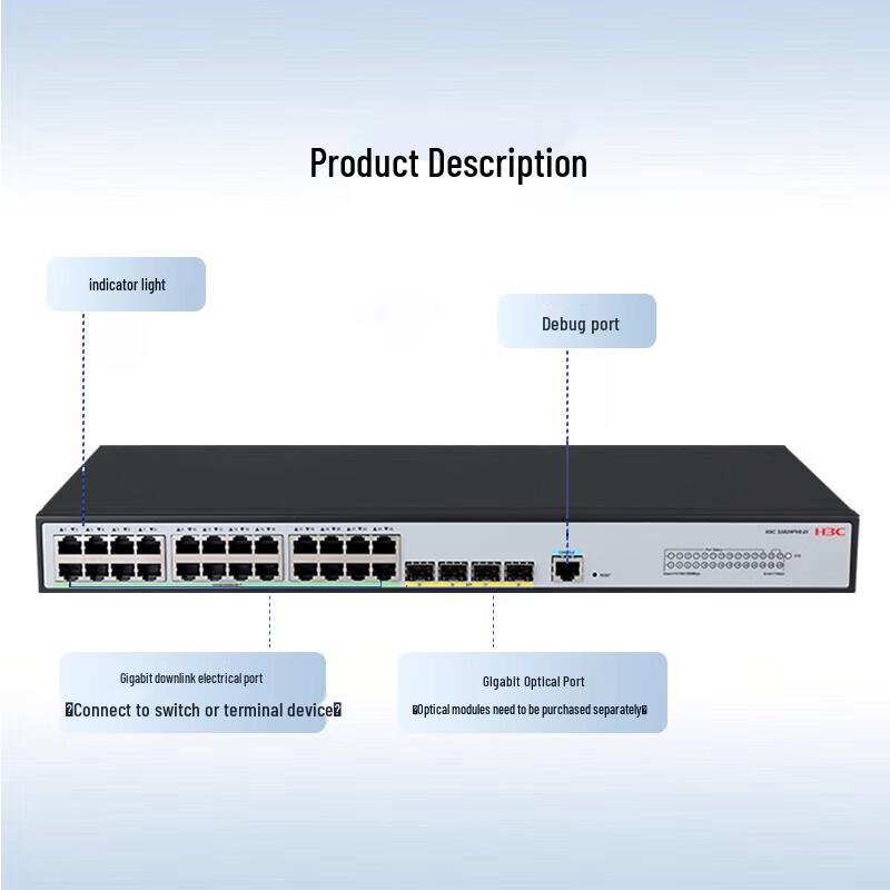 H3C S5024PV6-EI 24-Port Gigabit Layer 2 Managed Switch