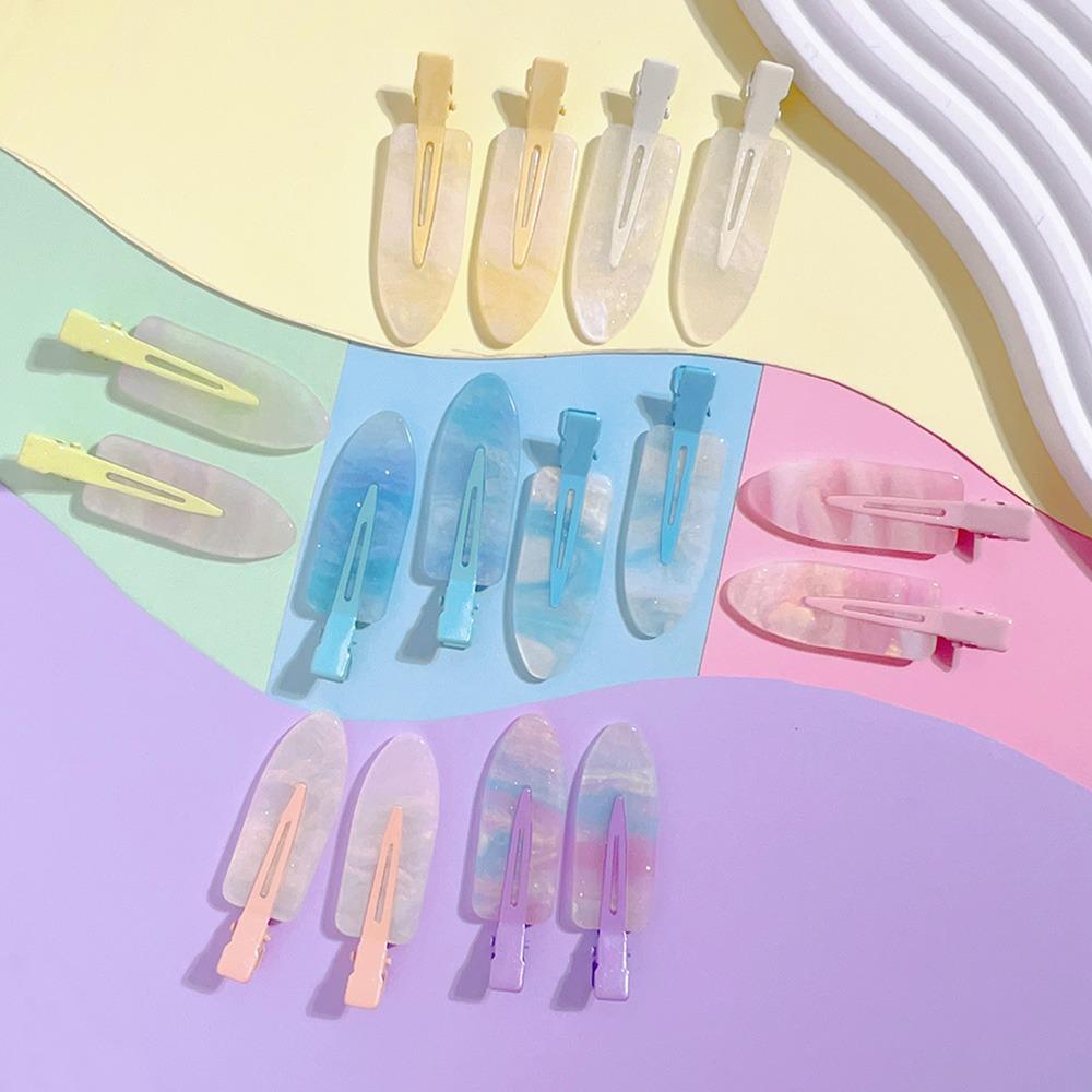 2pcs/set No Bend Hair Clips for Women Girls Acrylic Hair Styling No Crease Curl Small Pin Bang Seamless Barrettes Accessories