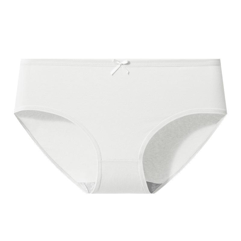English standard Morandi color girl mid-waist cotton cute women's underwear student seamless bow briefs