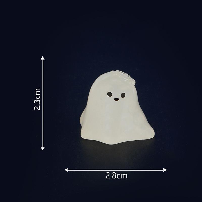 Cartoon Noctilucent Halloween Pumpkin Ghost Small Ornaments Creative Resin Crafts Creative Model DIY Home Decoration Accessories