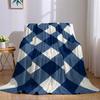 Marineblau karierte Flanelldecke Warm Weich Halloween Weihnachten Sofa Warm Gemütlich Dekoratives Dekor Geschenk für Alle Jahreszeiten