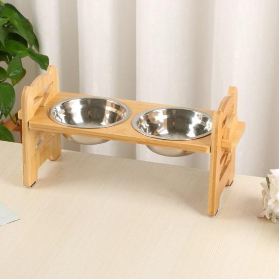 Elevated Cat Bowl Stand Comfortable Feeding Position Adjustable Height Anti-spill for Healthy Eating Habits