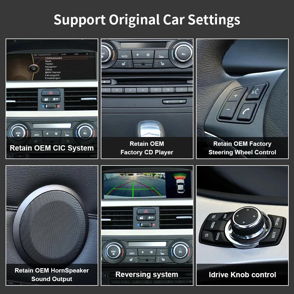 8,8-Zoll-Bildschirm, kabelloses CarPlay Android-Autoradio für BMW 3er 5er CIC E60/E61/E90/E91/E92/E93 2009-2010 Autoradio