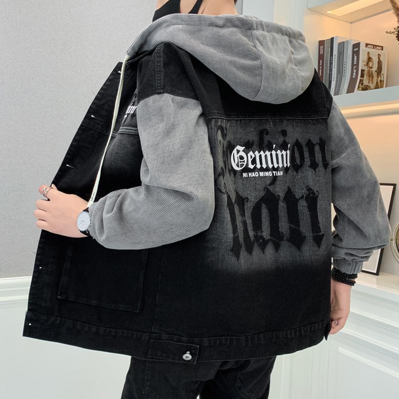 

New Trendy Casual Loose Handsome Versatile Hooded Jacket Men s Top M серый