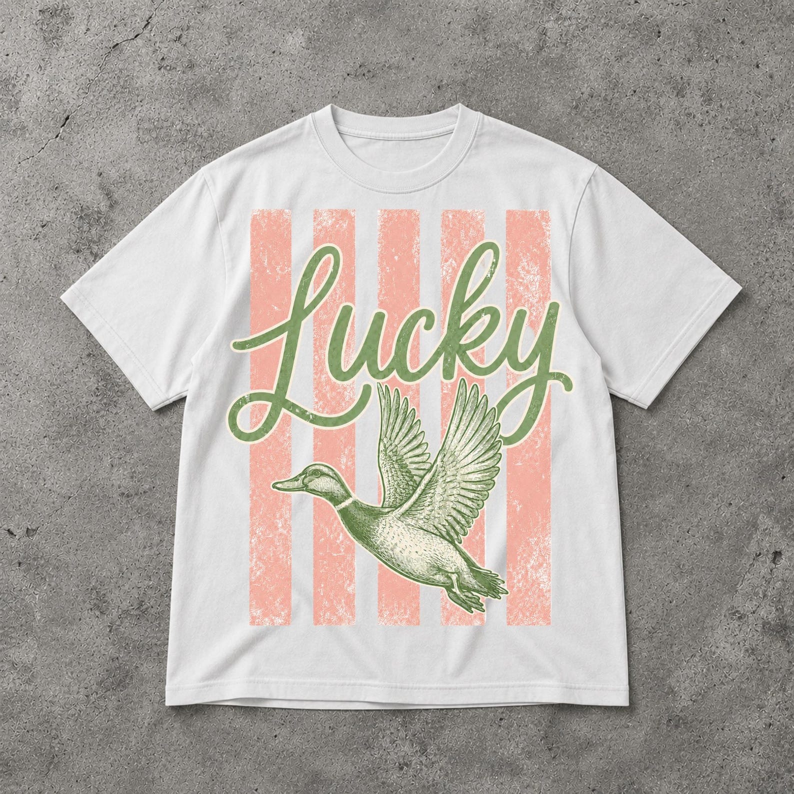 Lucky Duck Shirt, Coastal Beach Graphic Tee, Preppy Vacation Duck T Shirt M