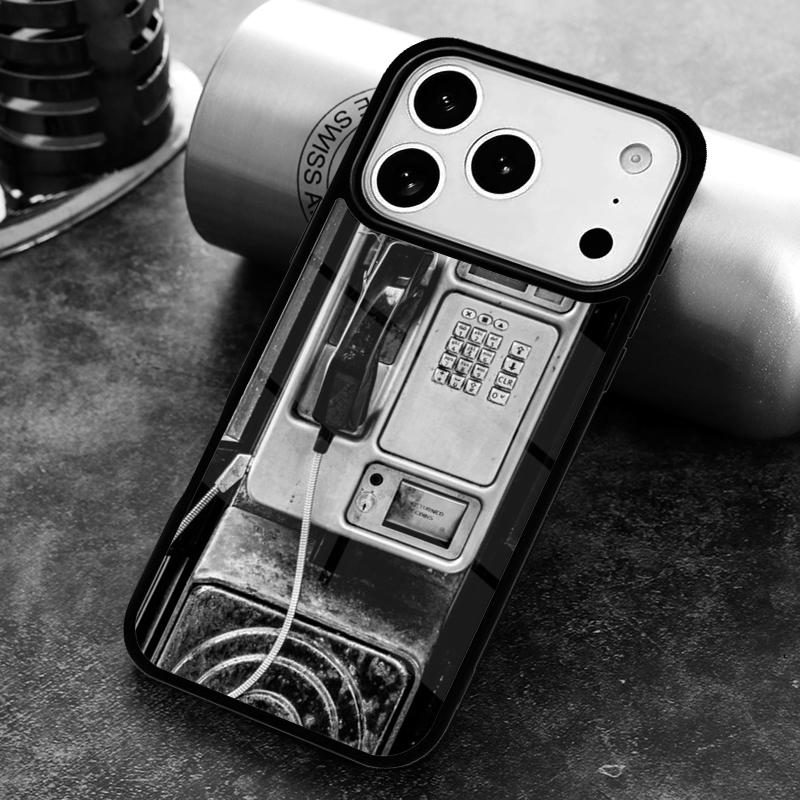 Retro Red Payphone Vintage Payphone Phone Case for iPhone 17 16 15 Pro Max Air 14 13 12 11 Plus Shockproof Capa Cover