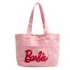 Bolsa Tote de Lona Rosa Barbie para Mulheres, Bolsa de Ombro Fashion para Estudantes Universitários, Mochila Leve de Grande Capacidade para Escola e Passeio