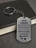 Stainless Steel Keyring and Necklace, Gift for Son, Carved Badge ,Ideal Gift for Men, Couples, Boyfriend, Family & Friends