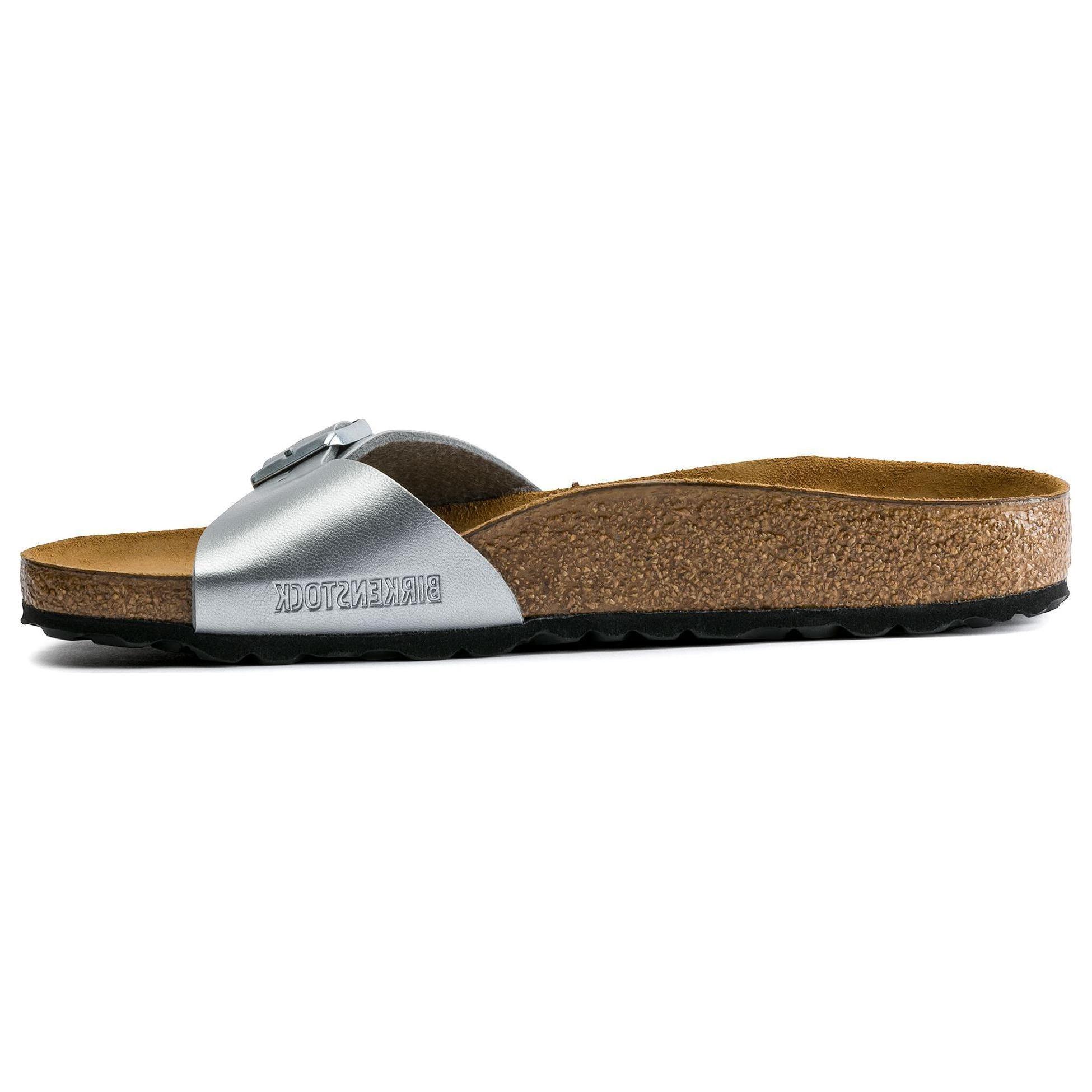 Birkenstock Synthetic Leather Slide Slippers Women s Silver Narrow 0040413 36