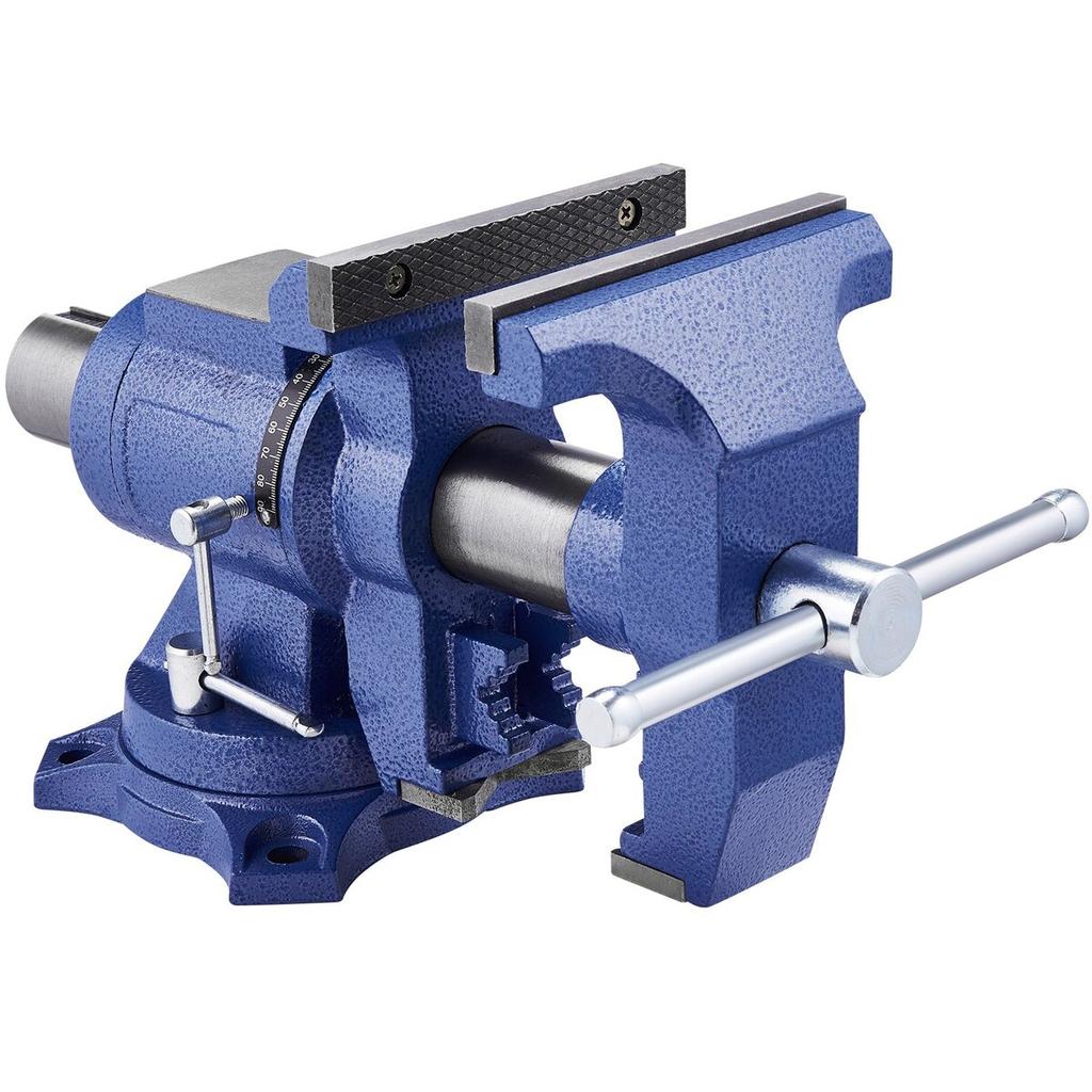 6-1/2" Multi-Purpose Bench Vise Heavy Duty Ductile Iron 360° Swivel Base